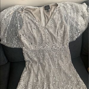 Silver sequin prom dress. Worn once.
